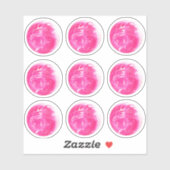 Schattige Roze Spiegelbal 9 Sticker Set (Vel)