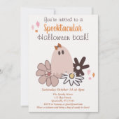 Schattige roze spook Halloween Party Kaart (Voorkant)