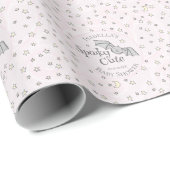 Schattige Roze Spooky Schattige Oktober Baby showe Cadeaupapier (Rol Hoek)