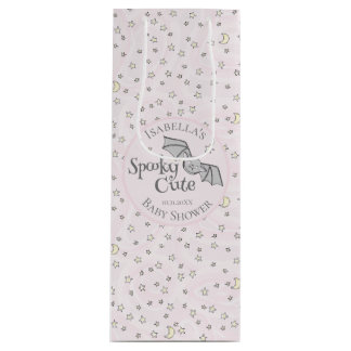 Schattige Roze Spooky Schattige Oktober Baby showe Wijn Cadeautas