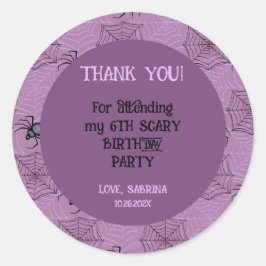 Schattige Roze spooky spin Halloween Verjaardag St Ronde Sticker