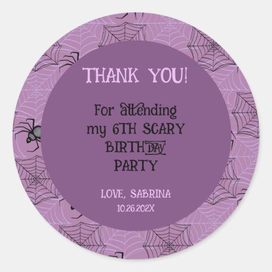 Schattige Roze spooky spin Halloween Verjaardag St Ronde Sticker (Voorkant)