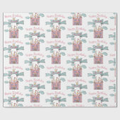 Schattige Roze Sprookje Prinses Kasteel Aangepaste Cadeaupapier (Vlak)