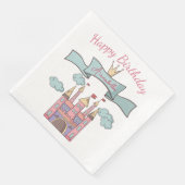 Schattige Roze Sprookje Prinses Kasteel Aangepaste Servet (Hoek)