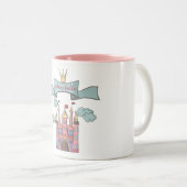 Schattige Roze Sprookje Prinses Kasteel Aangepaste Tweekleurige Koffiemok (Voorkant rechts)