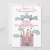 Schattige roze sprookje prinsessenkasteel kaart (Voorkant)