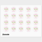 Schattige roze squishing you a happy valentijnsdag ronde sticker (Vel)