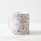 Schattige roze St Patrick's Day Girl Koffiemok (Voorkant links)