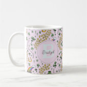 Schattige roze St Patrick's Day Girl Koffiemok (Links)