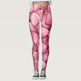 Schattige roze steenpatroon leggings