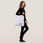 Schattige roze stijlvolle liefdesharten crossbody tas (Op model)