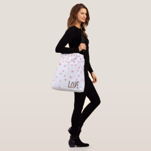 Schattige roze stijlvolle liefdesharten crossbody tas