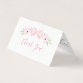 Schattige roze strik baby meisje douche dank u kaa kaart (Voorkant)