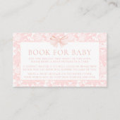 Schattige roze strik bloemenboek voor baby girl sh informatiekaartje (Voorkant)