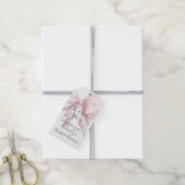 Schattige Roze Strik Bruidsfeest Bedankt Cadeaulabel (Met Touw)