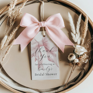 Schattige Roze Strik Bruidsfeest Bedankt Cadeaulabel