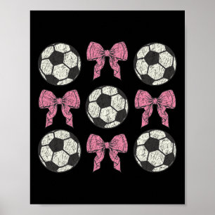Schattige Roze Strik Coquette Ll Voetbal Meisjes E Poster