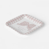 Schattige roze strik lint baby shower papieren bordje (Gebogen)