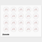 Schattige roze strik lint baby shower ronde sticker (Vel)