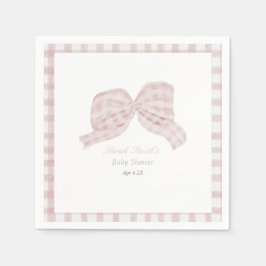 Schattige roze strik lint baby shower servet