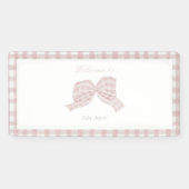 Schattige roze strik lint baby shower spandoek (Horizontaal)