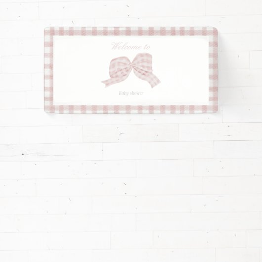 Schattige roze strik lint baby shower spandoek (Insitu)