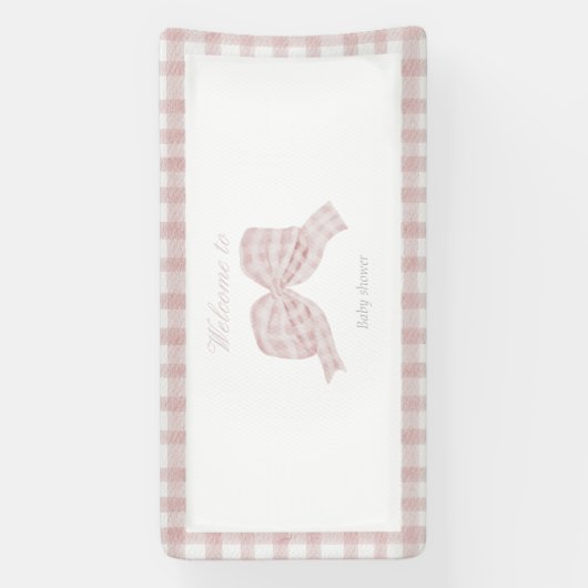 Schattige roze strik lint baby shower spandoek (Verticaal)
