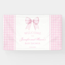 Schattige roze strik lint baby shower welkom Banne Spandoek
