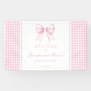 Schattige roze strik lint baby shower welkom Banne Spandoek