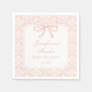 Schattige roze strik lint boho baby shower servet