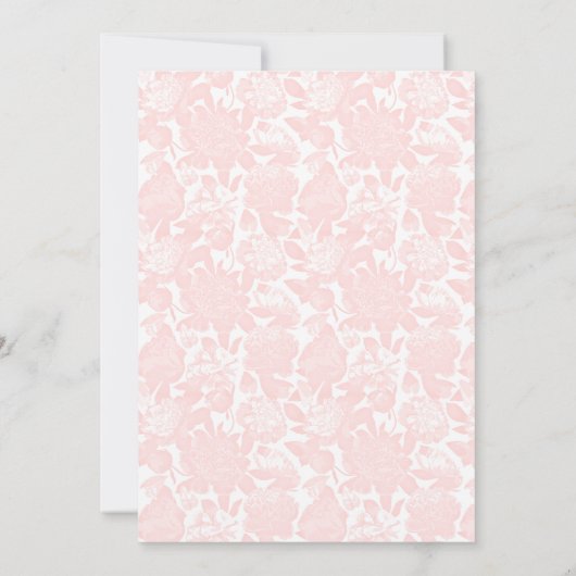 Schattige roze strik lint floral preppy baby showe bedankkaart (Achterkant)