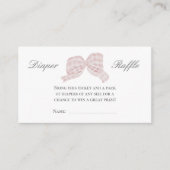 Schattige roze strik lint Luier loterij kaart (Voorkant)