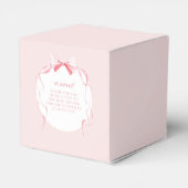 Schattige roze strik lint preppy boho baby meisje  bedankdoosjes (Achterkant)