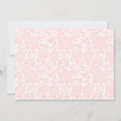 Schattige roze strik preppy boek voor baby shower  kaart (Achterkant)