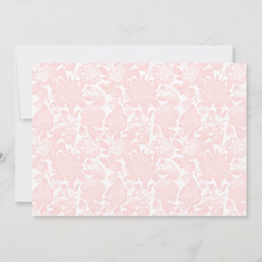 Schattige roze strik preppy boek voor baby shower  kaart (Achterkant)