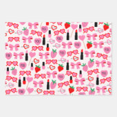 Schattige roze strikken inpakpapier (Voorkant 3)