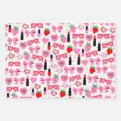 Schattige roze strikken inpakpapier (Voorkant 2)