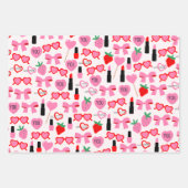 Schattige roze strikken inpakpapier (Voorkant)