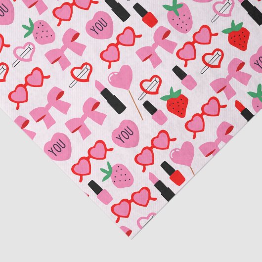 Schattige roze strikken tissuepapier (Detail)