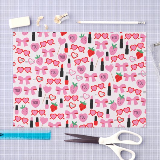 Schattige roze strikken tissuepapier (Craft)