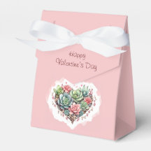 Schattige roze succulent hart Valentijnsdag