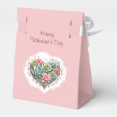 Schattige roze succulent hart Valentijnsdag Bedankdoosjes (Achterkant)