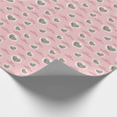 Schattige roze succulent hart Valentijnsdag Cadeaupapier (Hoek)