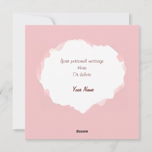 Schattige roze succulent hart Valentijnsdag Feestdagenkaart (Achterkant)