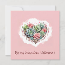 Schattige roze succulent hart Valentijnsdag