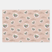 Schattige roze succulent hart Valentijnsdag Inpakpapier Vel (Voorkant 3)