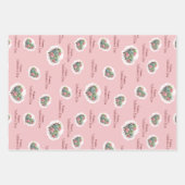 Schattige roze succulent hart Valentijnsdag Inpakpapier Vel (Voorkant)