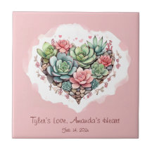 Schattige roze succulent hart Valentijnsdag