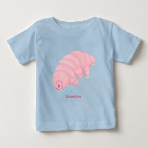 Schattige roze tardigrade waterbeer cartoon