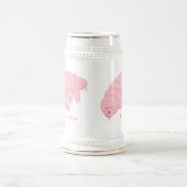 Schattige roze tardigrade waterbeer cartoon bierpul (Center)